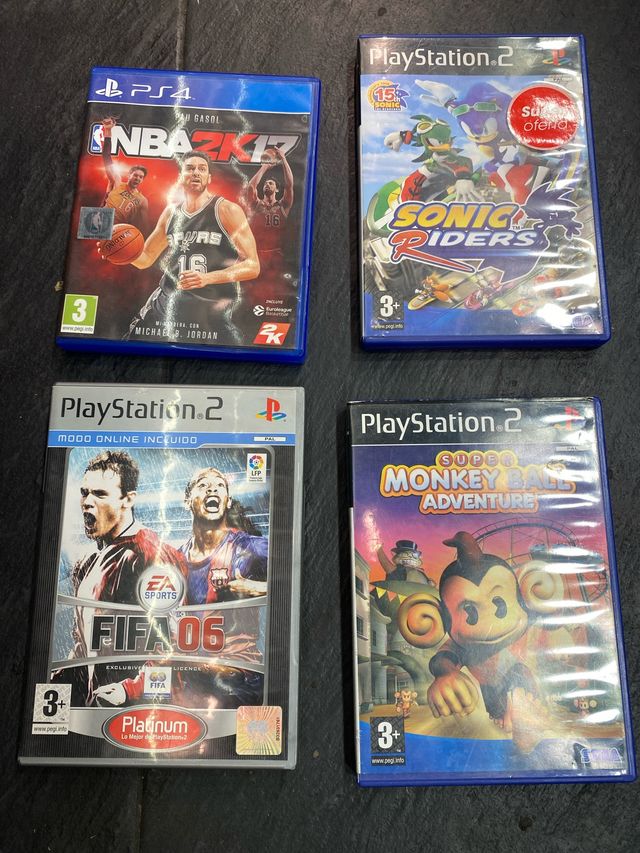 Lote 4 Juegos PS2: NBA 2K17, Sonic Riders, FIFA 06