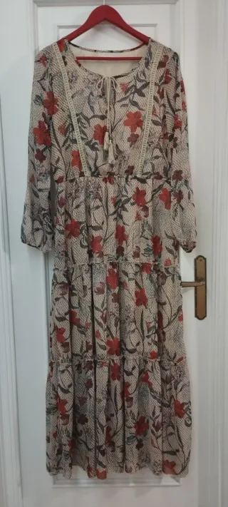 Vestido largo estampado boho floral