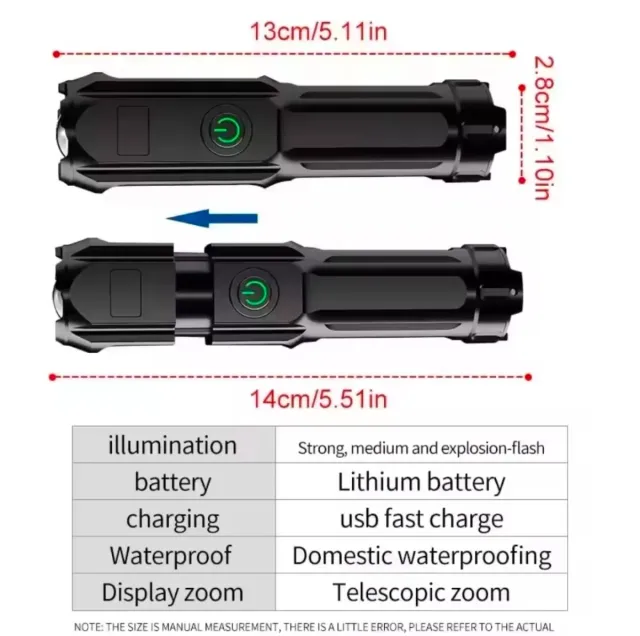Linterna LED Camping Telescópica