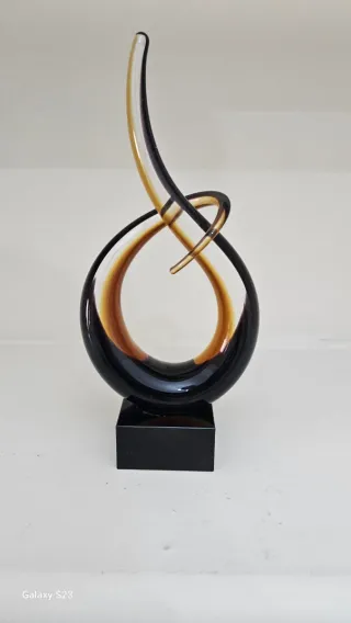 Scultura nodo amore vetro calcedonio di murano