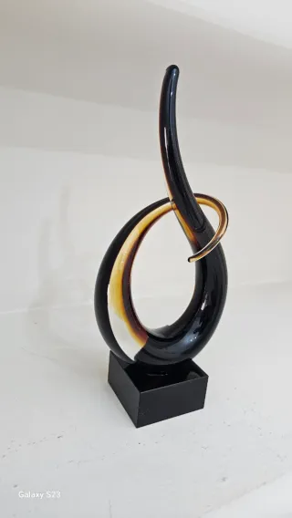 Scultura nodo amore vetro calcedonio di murano