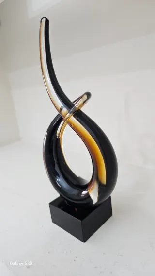 Scultura nodo amore vetro calcedonio di murano