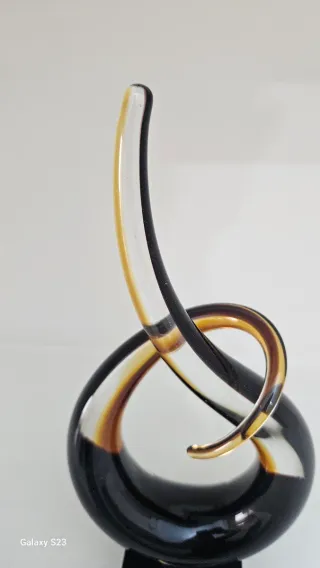 Scultura nodo amore vetro calcedonio di murano