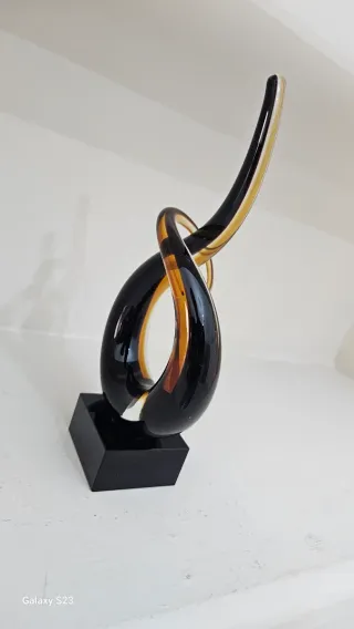 Scultura nodo amore vetro calcedonio di murano