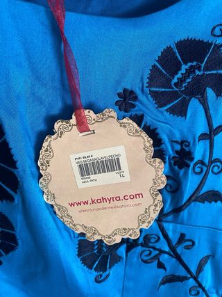 Vestido Kahyra Azul con Bordado Negro Talla L