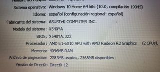 Portatil ASUS 15,6" AMD A1-6010-ssd 240gb