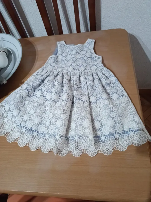 Vestido niña encaje blanco