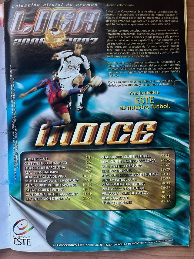 Álbum Cromos Liga 2006-2007 Oficial
