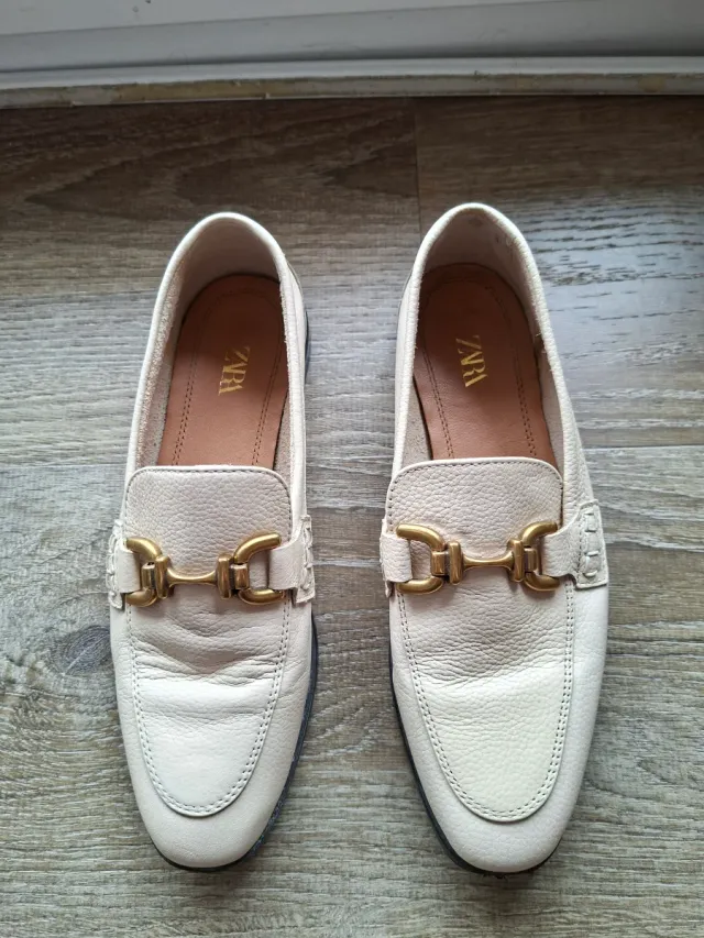 Mocasines Zara Mujer Talla 36 Crema