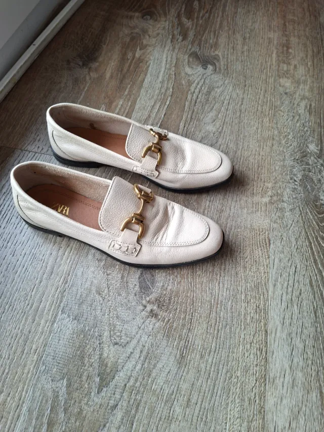 Mocasines Zara Mujer Talla 36 Crema