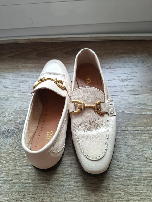 Mocasines Zara Mujer Talla 36 Crema