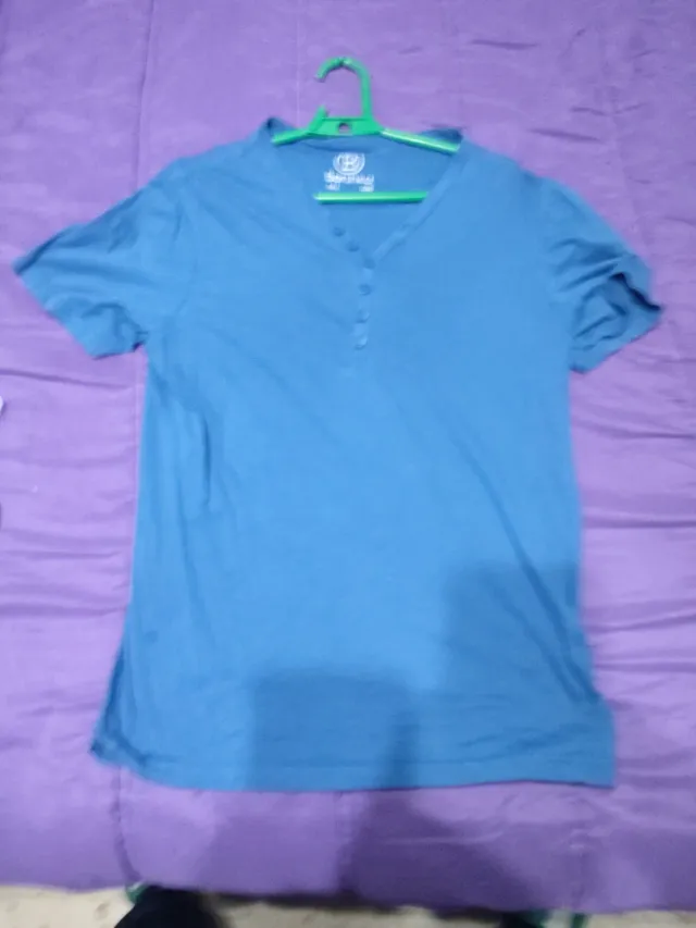 Camiseta azul hombre Bershka