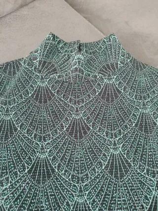 Vestido Fiesta River Island Negro y Verde