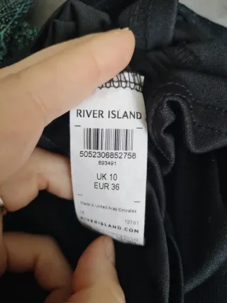 Vestido Fiesta River Island Negro y Verde