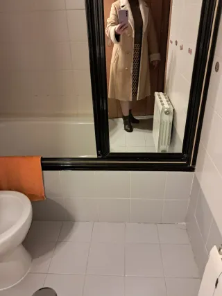 Abrigo piel vuelta beige