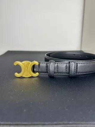 Cintura Celine Nera con Fibbia Oro