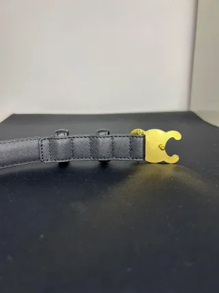 Cintura Celine Nera con Fibbia Oro