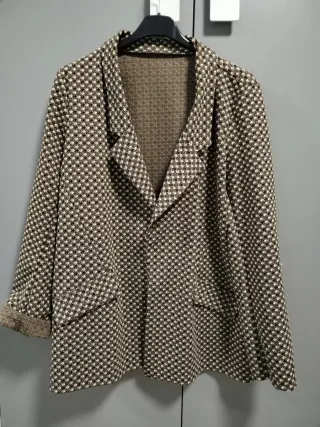 Blazer cuadros marrón talla 40-42
