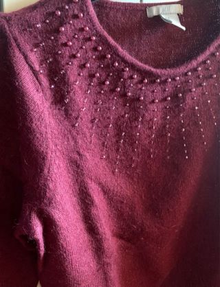 Jersey granate H&M con abalorios