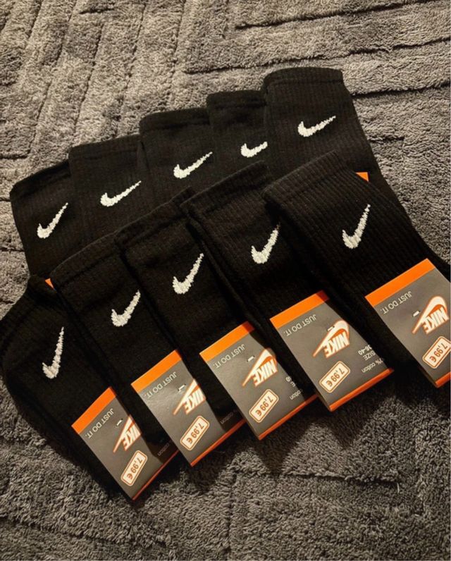 10x Calzini Nike Taglia 36-40 Neri