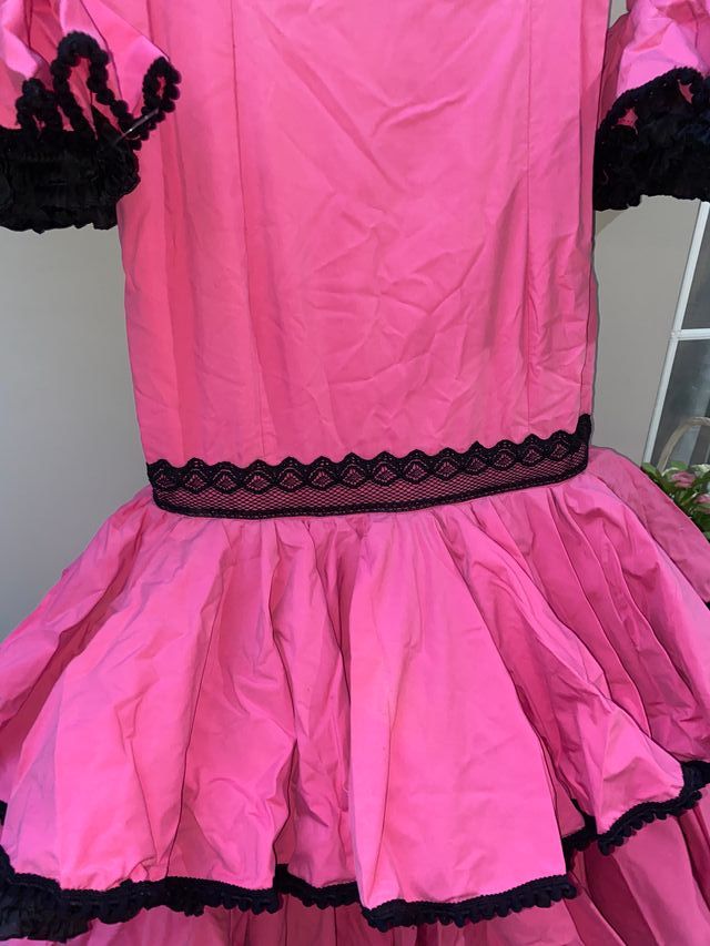 Vestido Flamenca Rosa y Negro