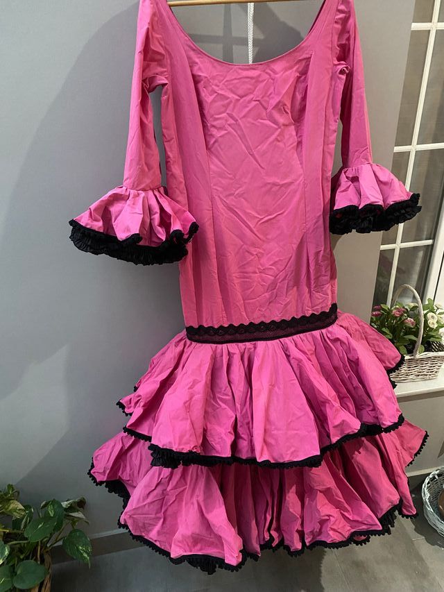 Vestido Flamenca Rosa y Negro