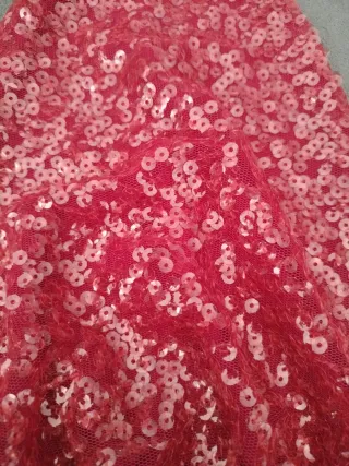 Top fiesta lentejuelas rojo y negro talla S Marca