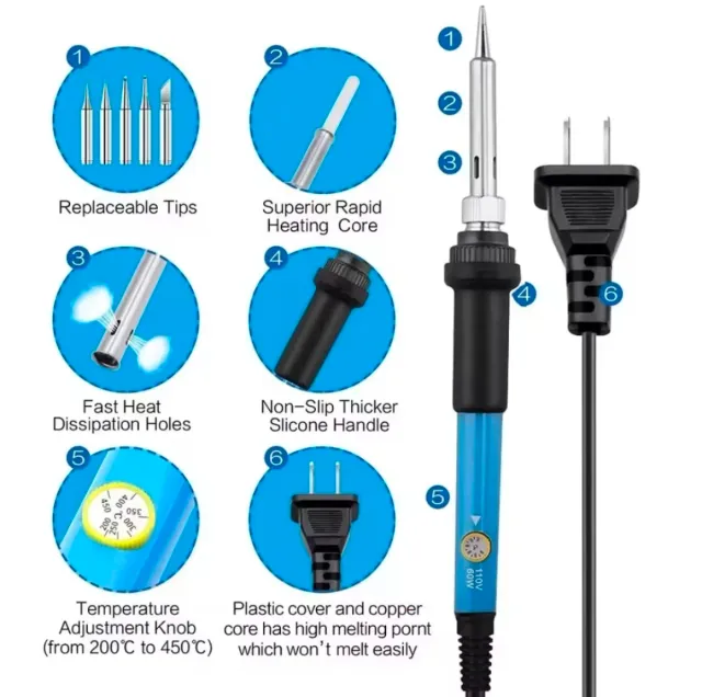 Soldador Eléctrico Temperatura Ajustable