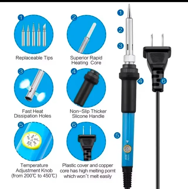 Soldador Eléctrico Temperatura Ajustable