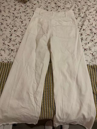 Pantalón Zara Blanco Ancho the marine straight