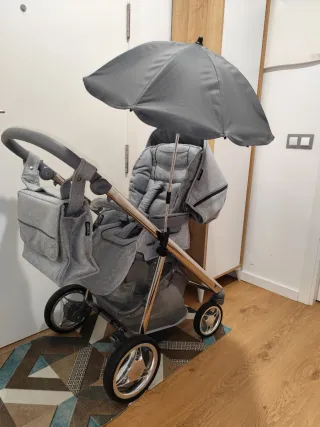 Carro Bebé Bebecar Gris Completo