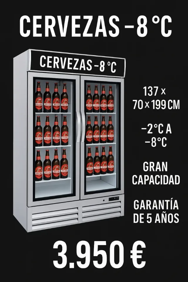 Vitrina Vertical Cervezas -2 a 8°C