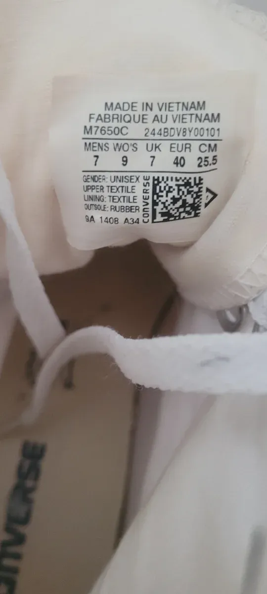 Converse Blancas Clásicas Talla 40