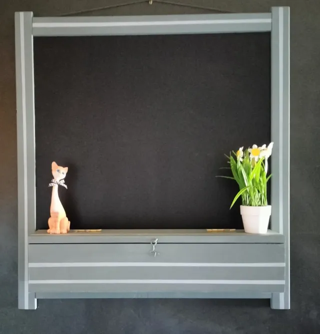 Pizarra cocina o h.infantil  con cajón de madera