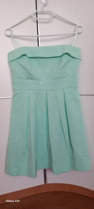 Vestido fiesta palabra de honor T40 verde