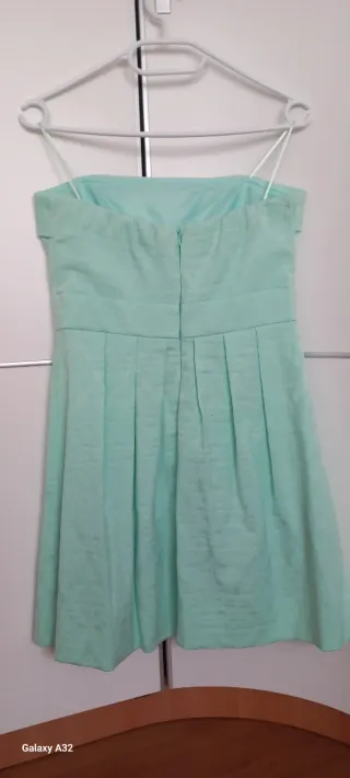 Vestido fiesta palabra de honor T40 verde