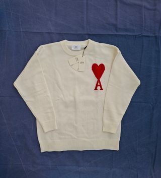 Maglione Ami Paris cuore rosso