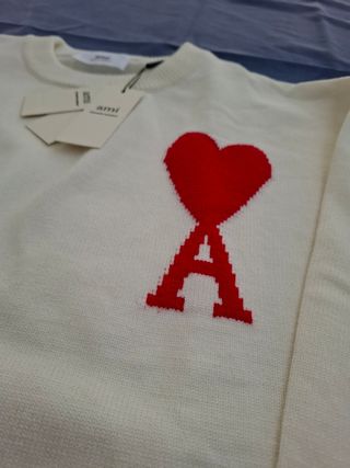 Maglione Ami Paris cuore rosso