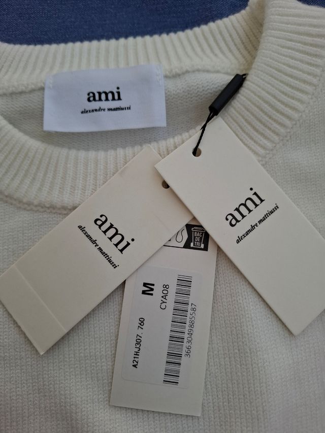 Maglione Ami Paris cuore rosso