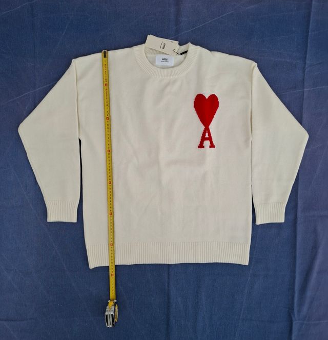 Maglione Ami Paris cuore rosso