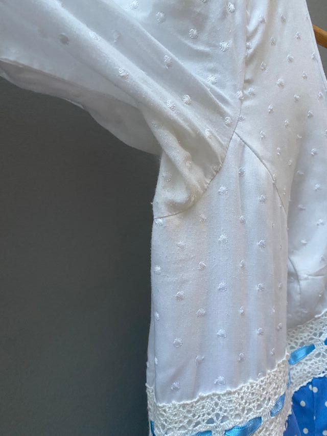 Vestido Gitana Blanco y Azul