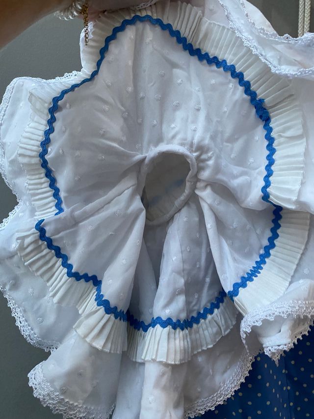 Vestido Gitana Blanco y Azul