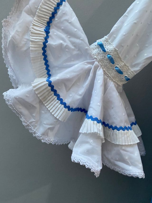 Vestido Gitana Blanco y Azul
