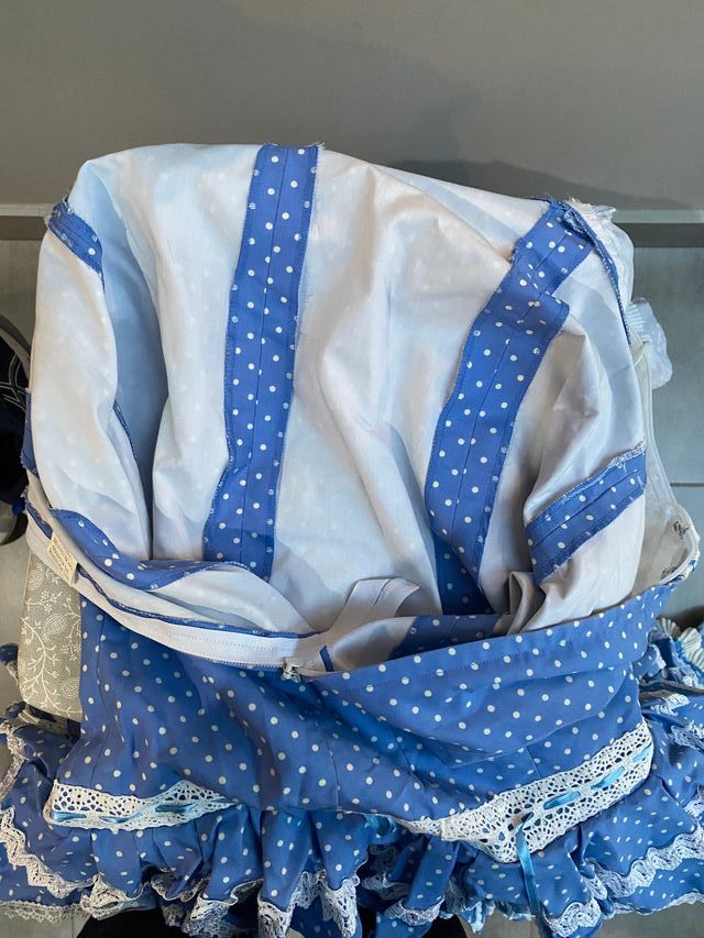 Vestido Gitana Blanco y Azul