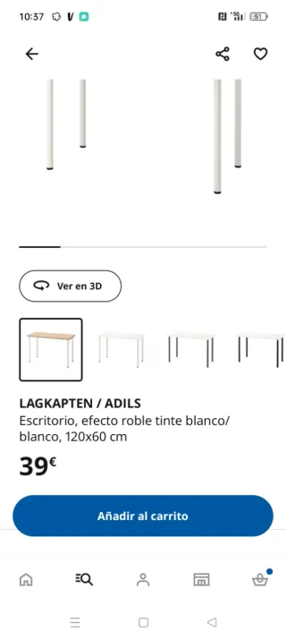 Escritorio Ikea LAGKAPTEN ADILS 120x60