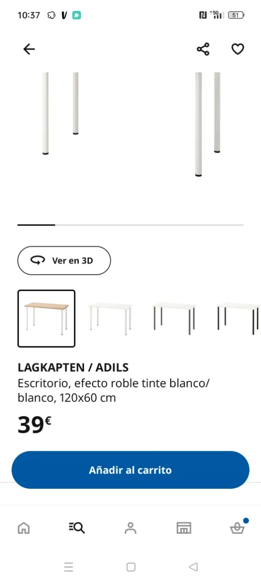 Escritorio Ikea LAGKAPTEN ADILS 120x60