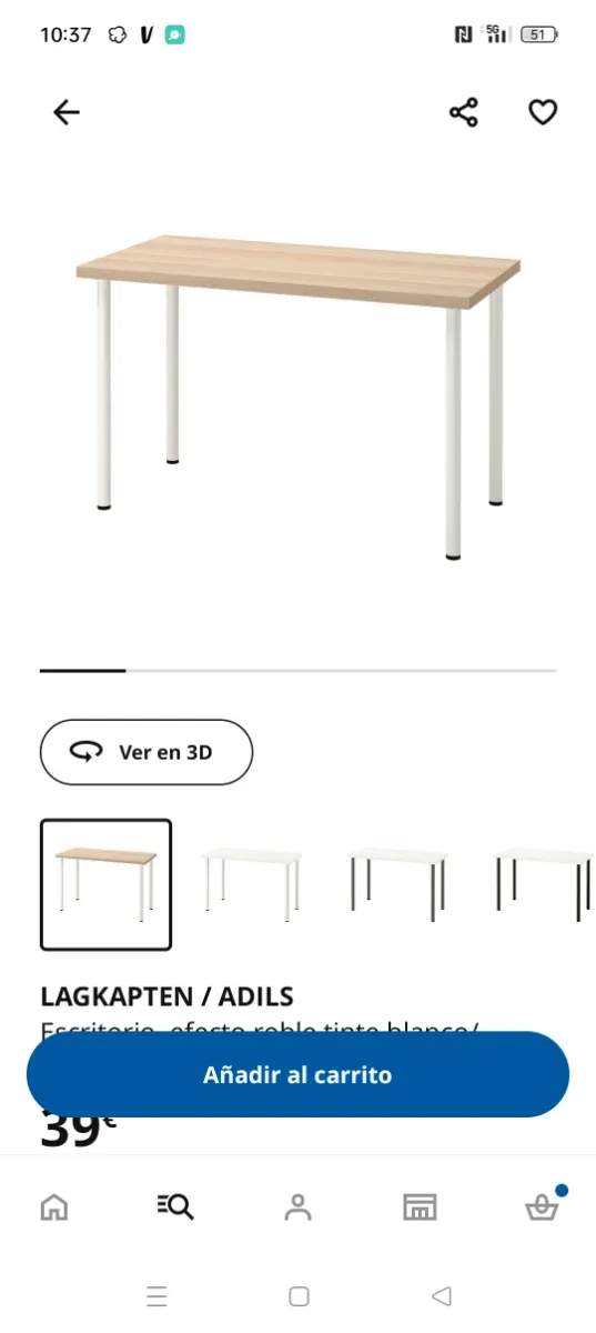 Escritorio Ikea LAGKAPTEN ADILS 120x60