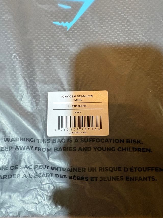 Gymshark Onyx 5.0 Seamless Tank - Black/Onyx Grey