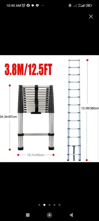 Escalera Telescópica 3.8M / 12.5FT
