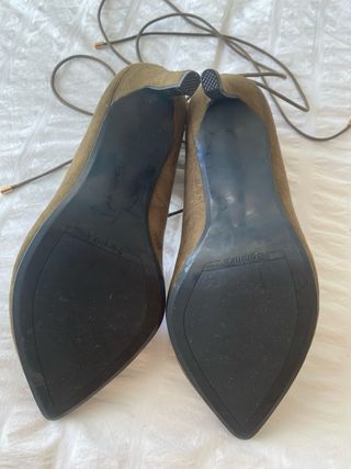Zapatos Bershka Talla 39 Tacón 10cm Verde Oliva